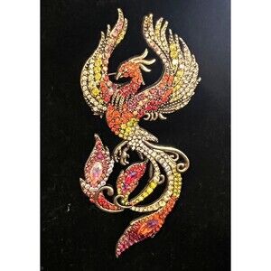 Jewelry Brooch Red Phoenix Brooch Rhinestone